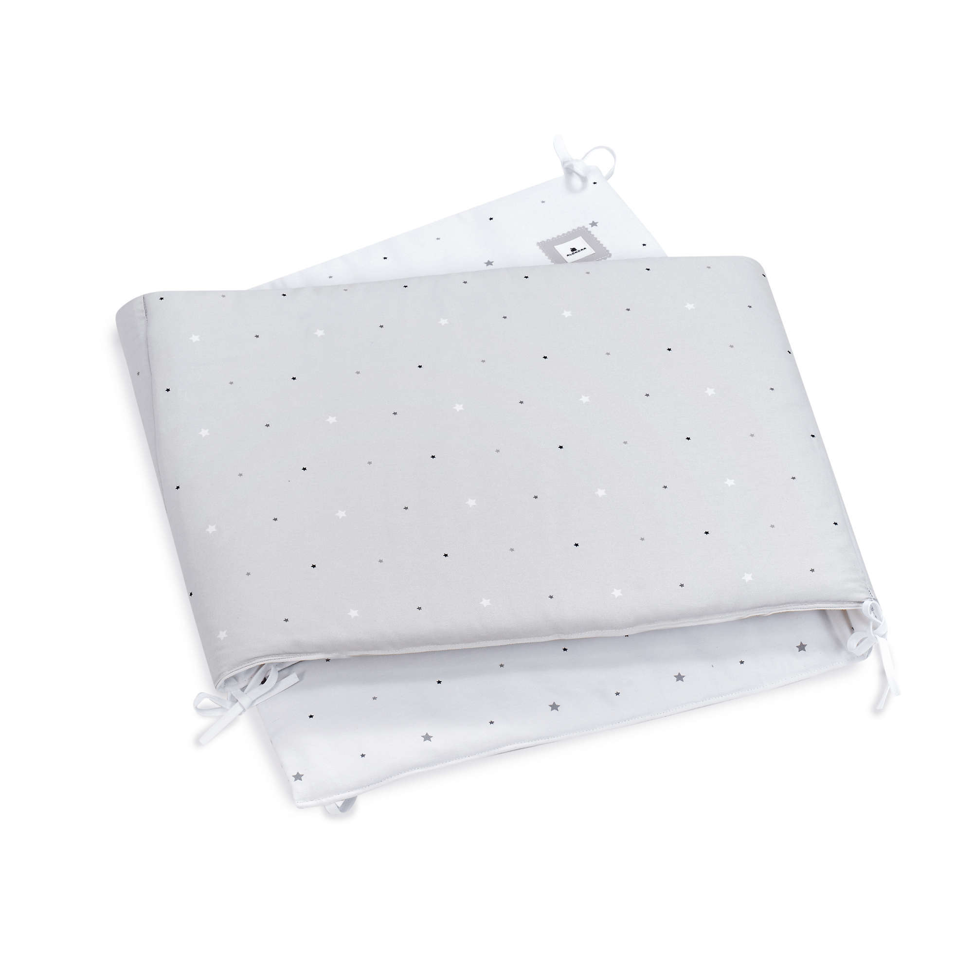 Cot bumpers white and grey