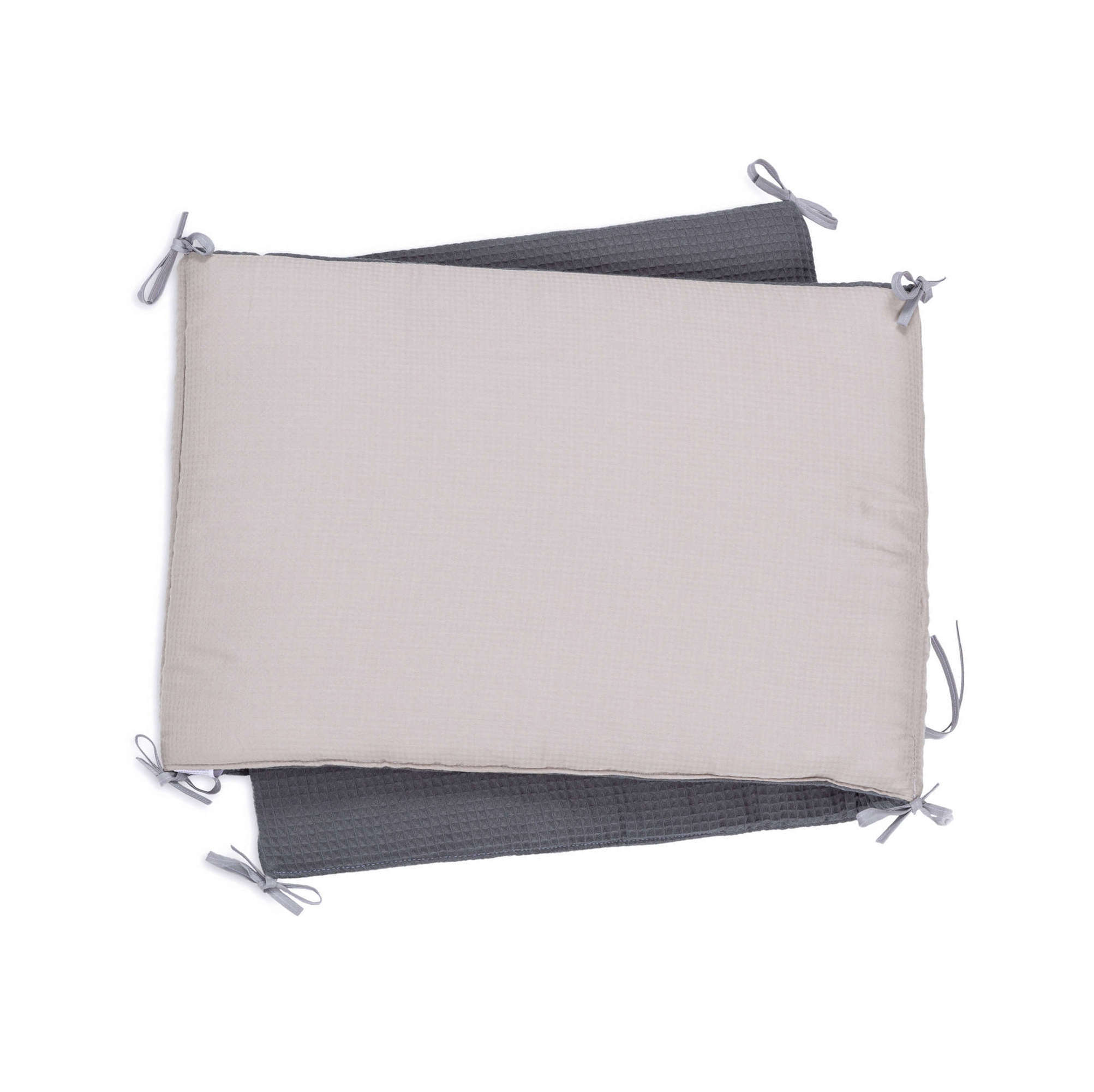 Protector cuna cama transformable 60x120 cm reversible con cintas de unión