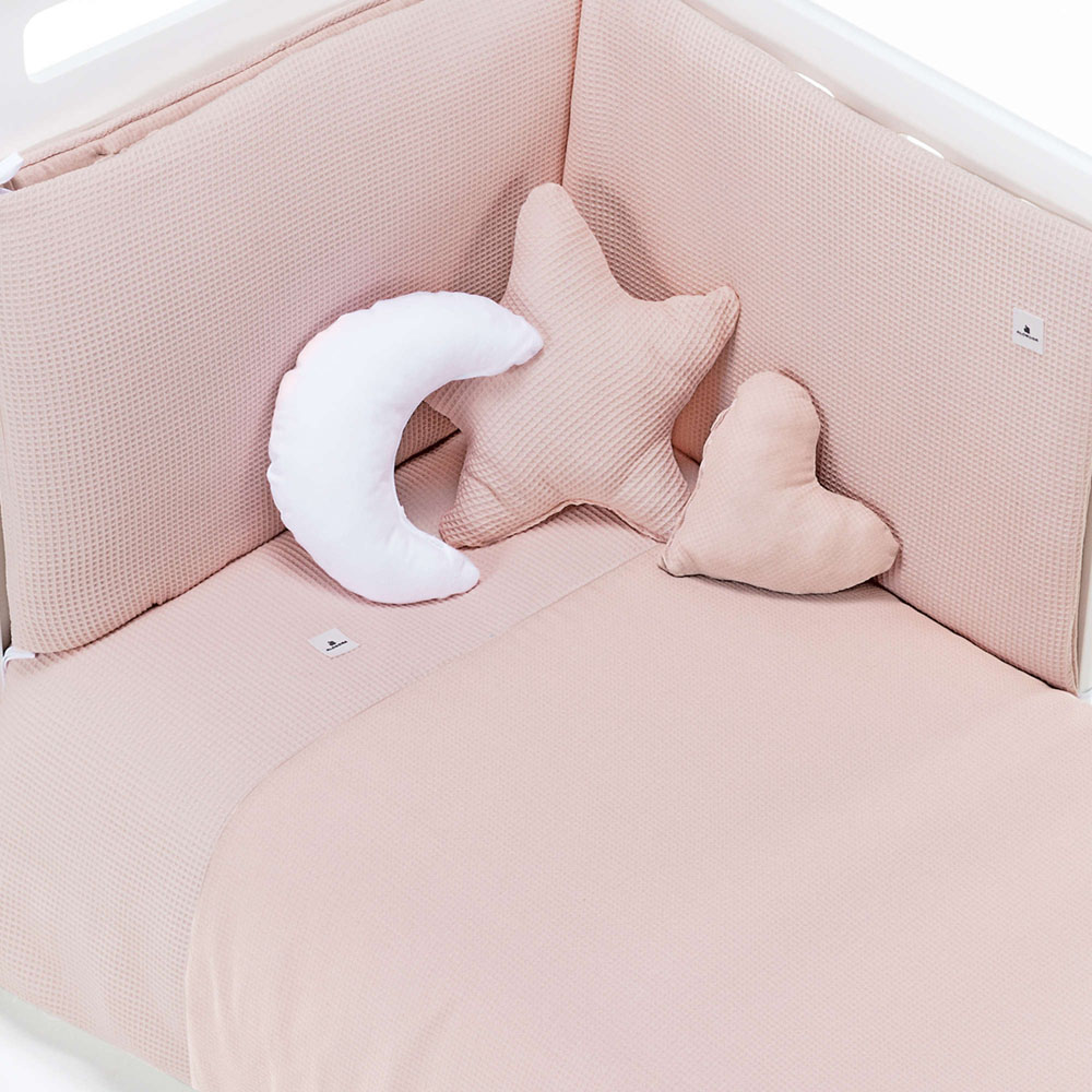 Textil para cunas que se hacen cama color rosa pastel