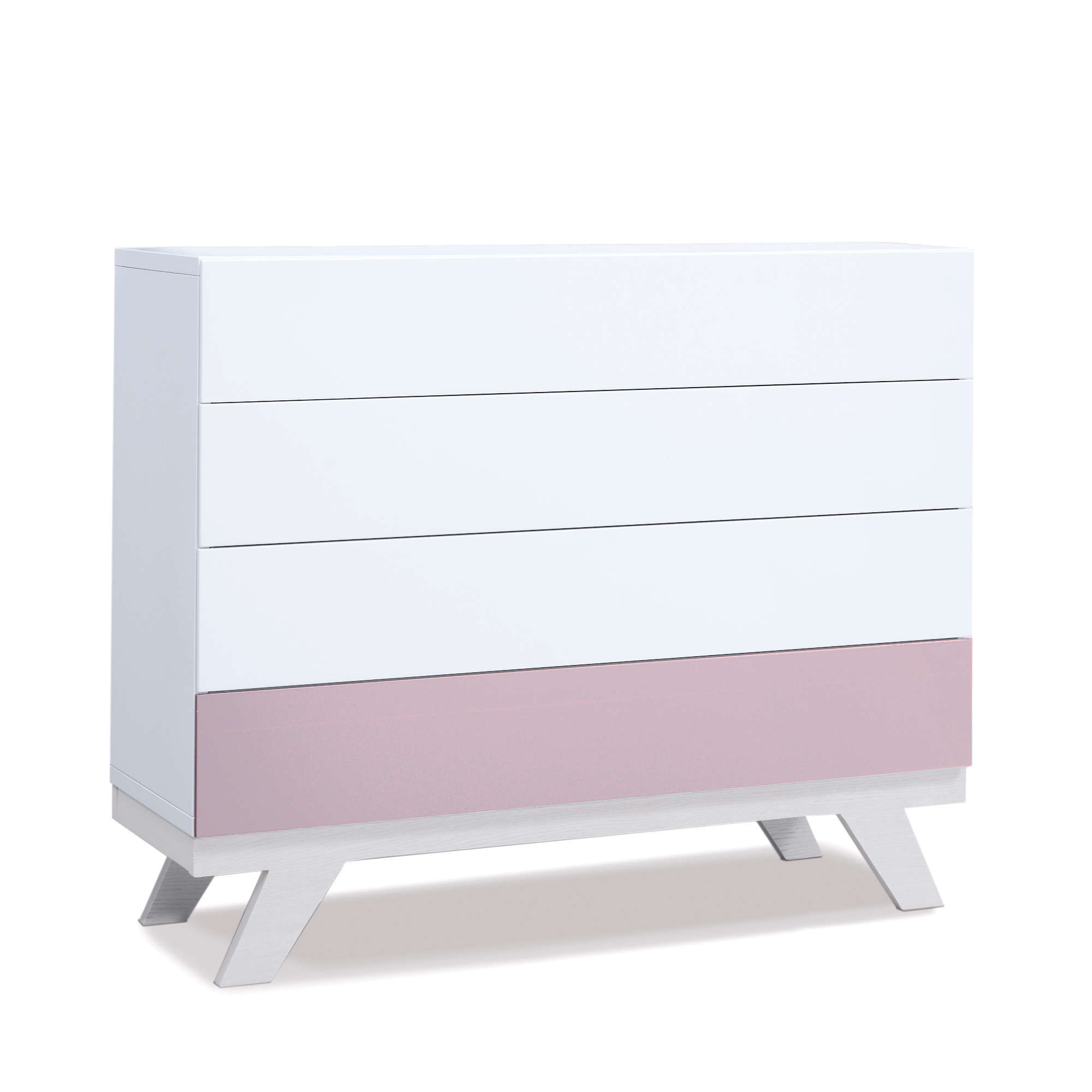 Chest of drawers with push-system for baby's rooms
