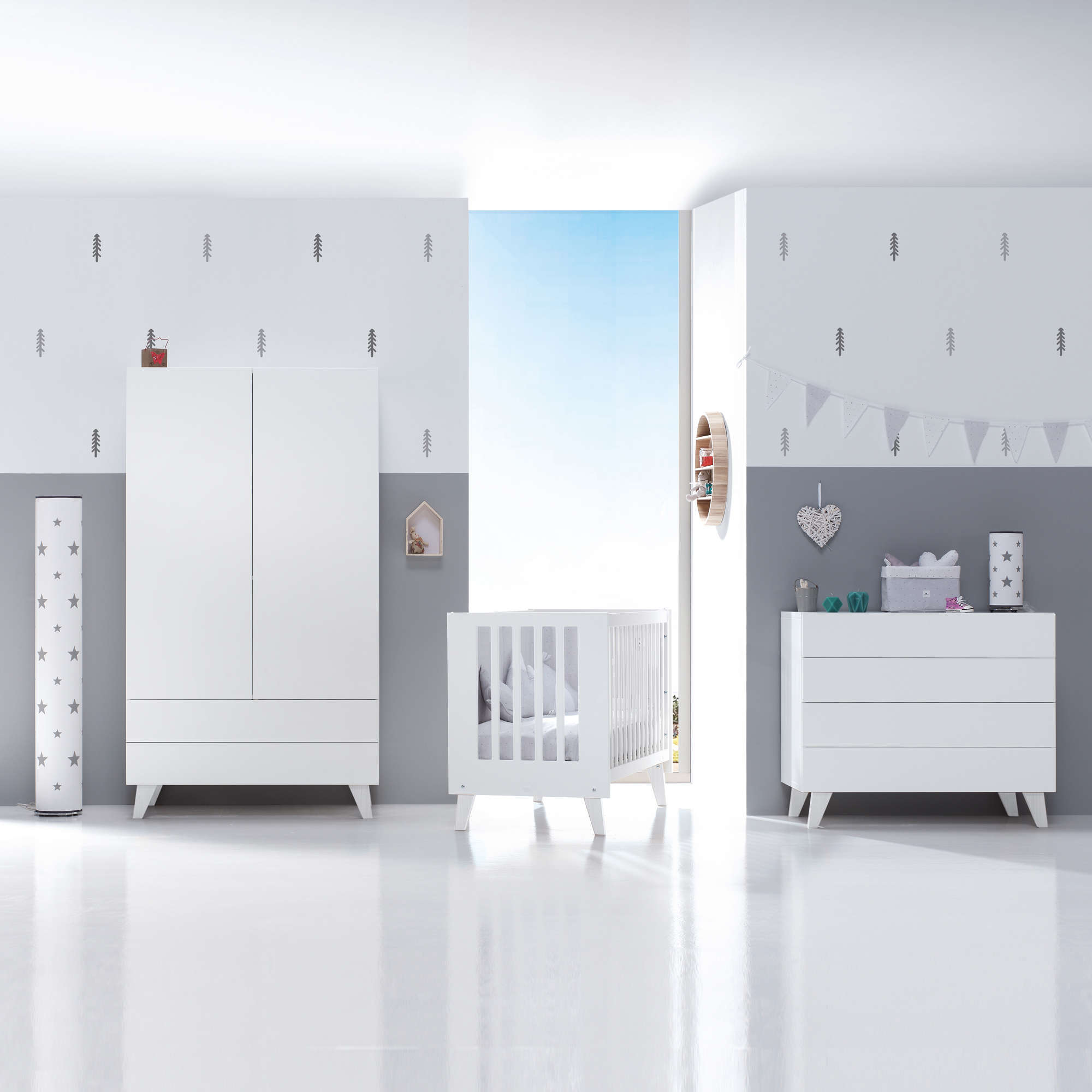 Scandi White baby room Alondra