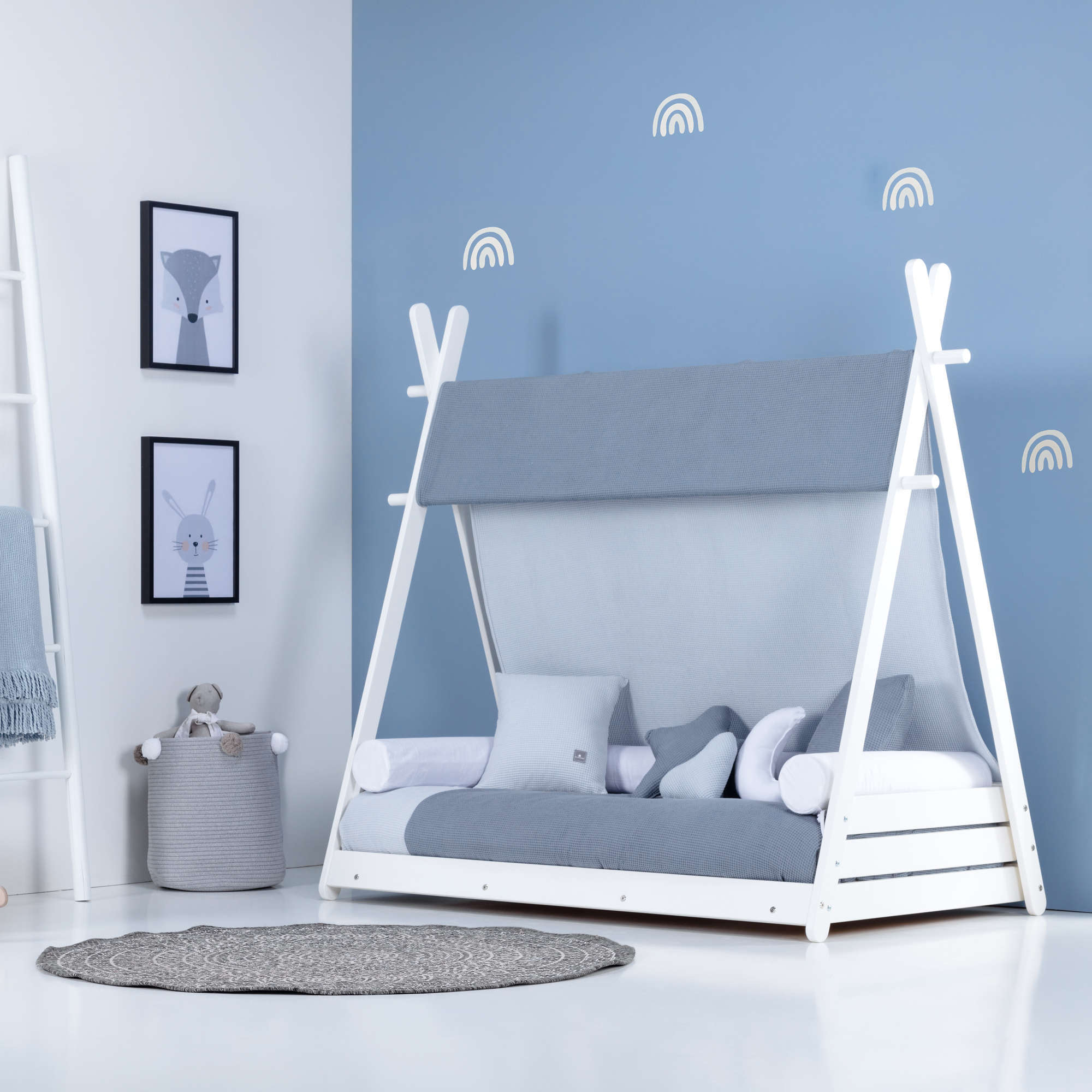 Toldo para cama Montessori 90x200cm azul marino