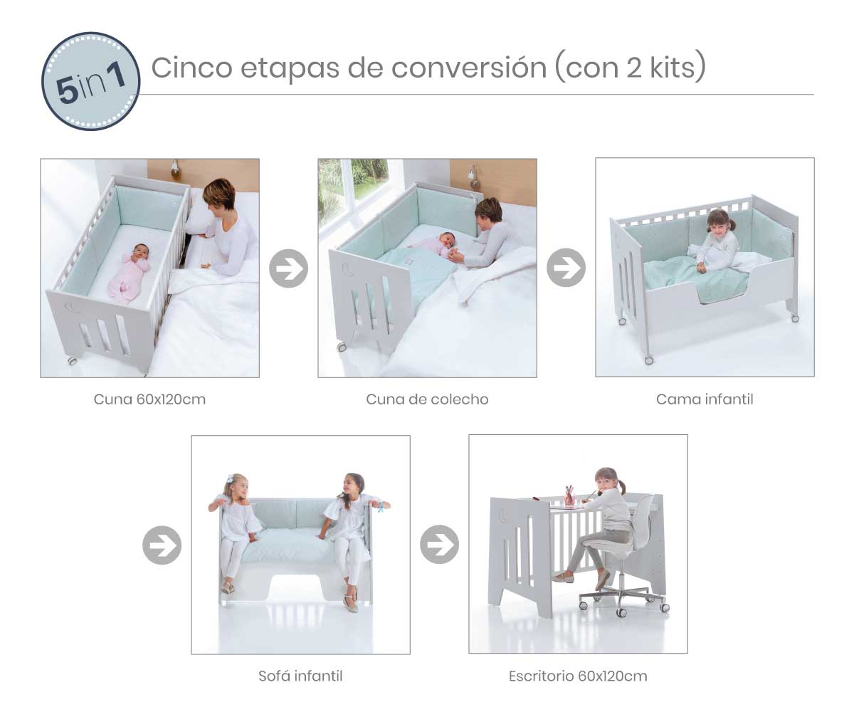 5 conversion stages co-sleeping cot OMNI Alondra