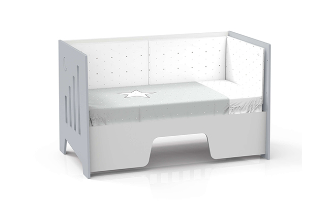 Cuna-sofá 70x140cm en color gris