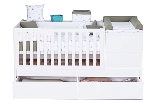 Convertible crib 70x140 Inside K404 with 2 bottom drawers