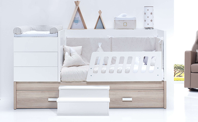 Crib-bed 70x140 convertible into junior bed