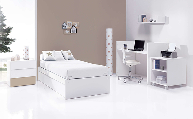 Convertible crib 70x140cm transformed into a complete bedroom Sero Kubo White K551