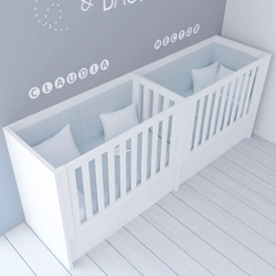 two cots of 60x120 convertible crib for twins