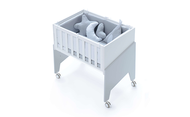Crib size 50x80cm convertible into co-sleeping crib